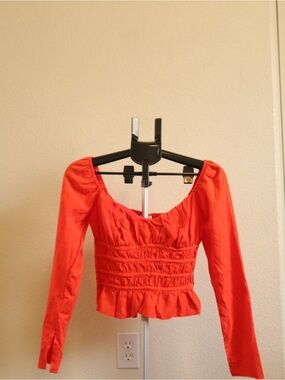 TOPSHOP Blouse in Carmine Red
